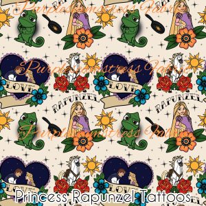 Princess Rapunzel Tattoos - Fabric
