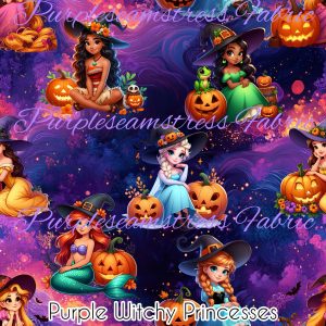 Purple Witchy Princesses - Fabric