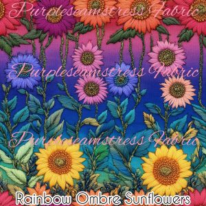 Rainbow Ombre Sunflowers - Fabric