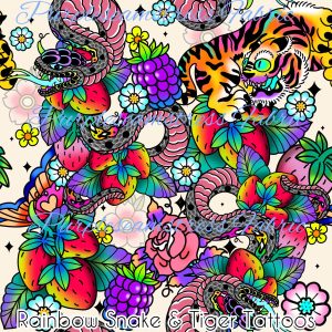 Rainbow Snake & Tiger Tattoo