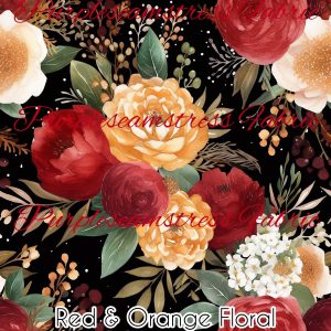 Red & Orange Floral - Fabric