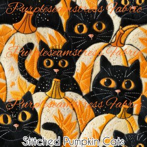 Stitched Pumpkin Cats