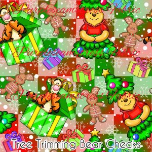 Tree Trimming Bear Checks - Fabric