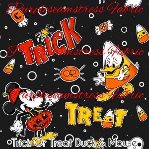 Trick Or Treat Duck & Mouse - Fabric