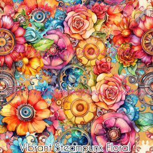 Vibrant Steampunk Floral - Fabric