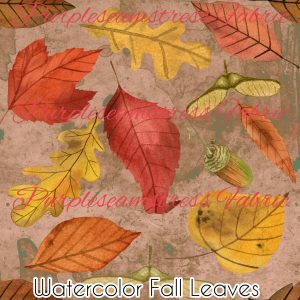 Watercolor Fall Leaves - Fabric
