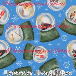 Watercolor Wizard Globes - Fabric