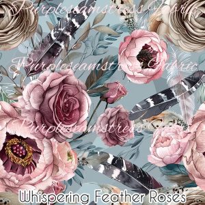 Whispering Feather Roses - Fabric