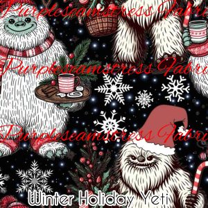 Winter Holiday Yeti - Fabric
