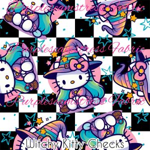 Witchy Kitty Checks - Fabric