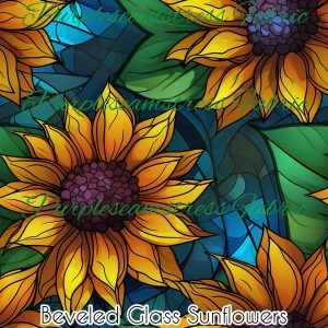 Beveled Glass Sunflowers - Fabric