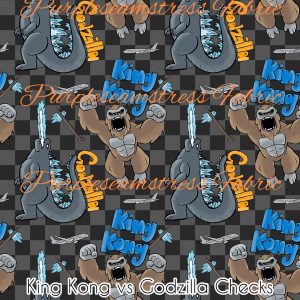 King Kong Vs Godzilla Checks - Fabric