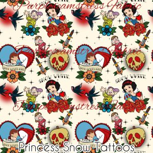 Princess Snow Tattoos - Fabric