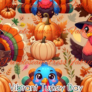 Vibrant Turkey Day - Fabric