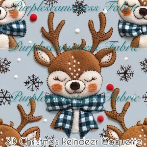 3D Christmas Reindeer Coquette - Fabric