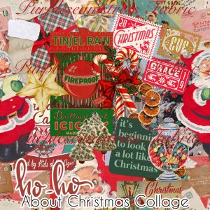 About Christmas Collage - Fabric