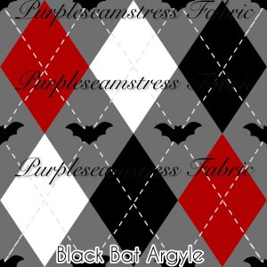Black Bat Argyle - Fabric