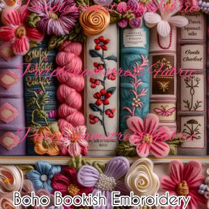 Boho Bookish Embroidery - Fabric