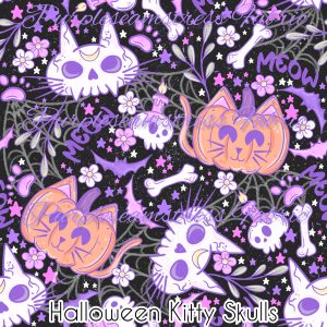 Halloween Kitty Skulls