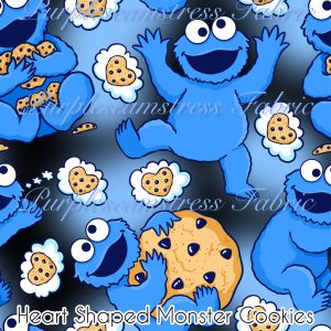 Heart Shaped Monster Cookies - Fabric