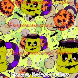 Monster Before Coffee - Fabric