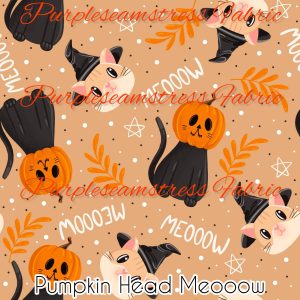 Pumpkin Head Meooow - Fabric