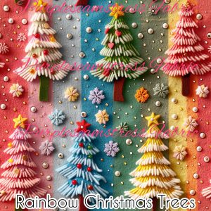 3D Rainbow Christmas Tree - Fabric