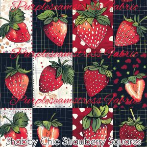Shabby Chic Strawberry Squares - Fabric