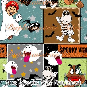 Blue Spooky Bros Patchwork