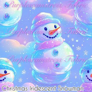 Christmas Iridescent Snowman - Fabric