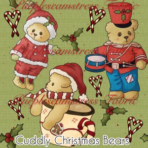 Cuddly Christmas Bears - Fabric