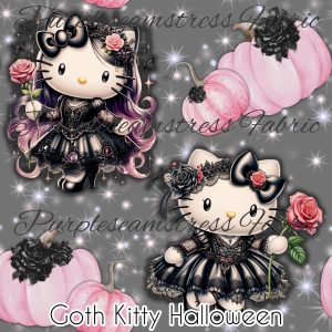 Goth Kitty Halloween - Fabric