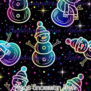 Neon Snowman Dots - Fabric