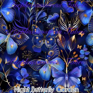 Night Butterfly Garden - Fabric
