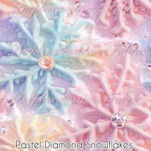 Pastel Diamond Snowflakes - Fabric