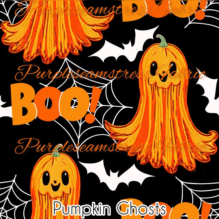 Pumpkin Ghosts Fabric Purpleseamstress Fabric