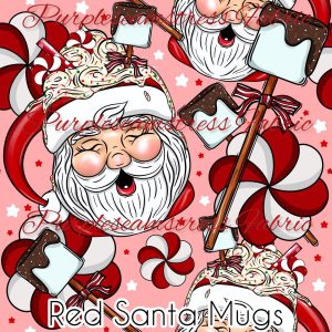 Red Santa Mugs - Fabric