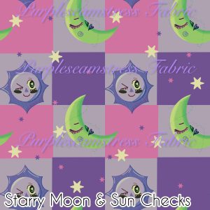 Starry Moon & Sun Checks - Fabric