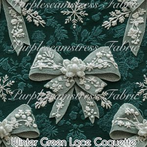 Winter Green Lace Coquette - Fabric