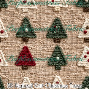 3D Natural Knit Christmas Tree - Fabric