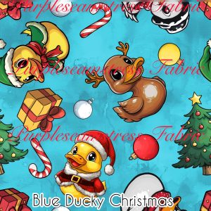 Blue Ducky Christmas - Fabric