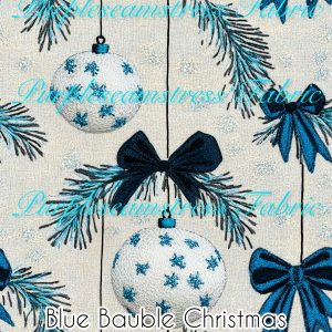 Blue Bauble Christmas - Fabric