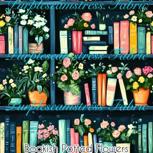 Bookish Potted Flowers - Fabric