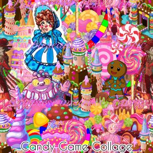 Candy Game Collage - Fabric