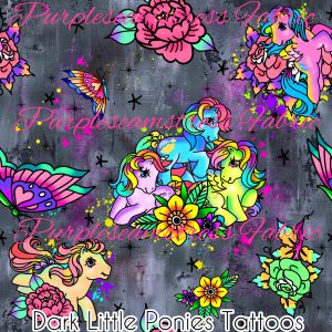 Dark Little Ponies Tattoos - Fabric