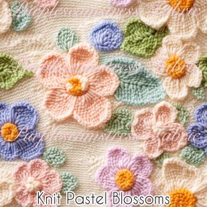 Knit Pastel Blossoms - Fabric