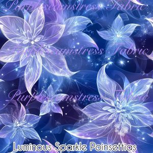 Luminous Sparkle Poinsttias - Fabric