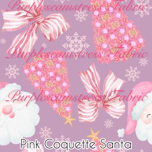 Pink Coquette Santa - Fabric