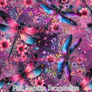 Pink Sparkle Dragonflies - Fabric