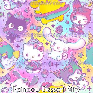 Rainbow Dessert Kitty - Fabric